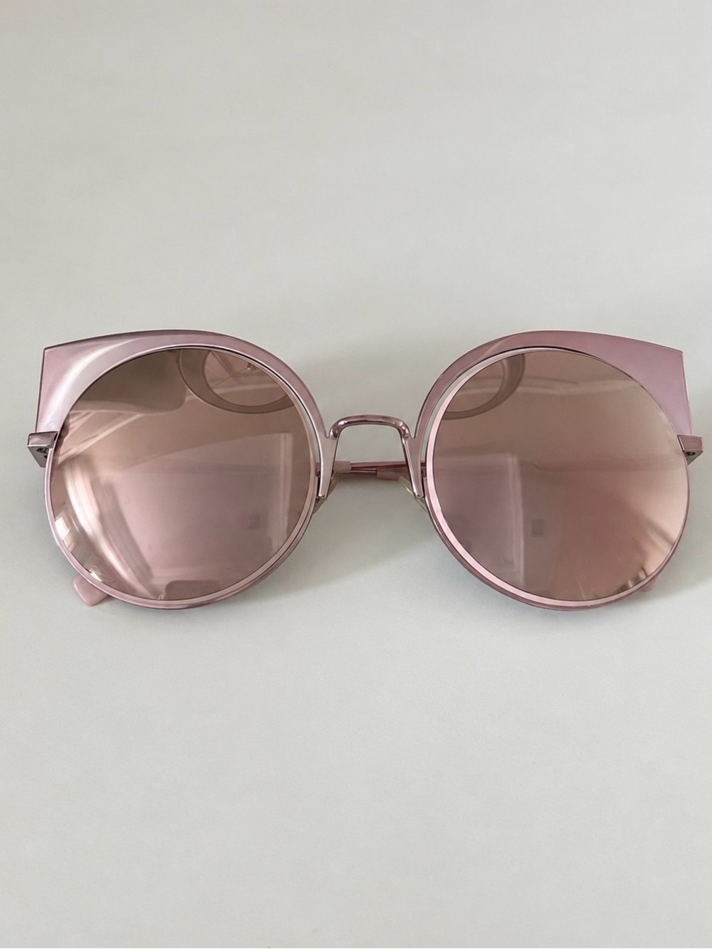Fendi Round Pink Mirrored Women's Sunglasses